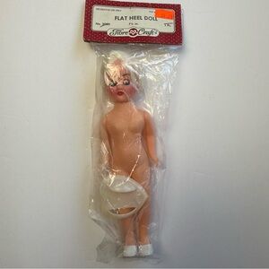 Vintage Fibre Craft 7.5" Flat Heel Doll White/Blond Hair MOVING EYES NIP 3000/01